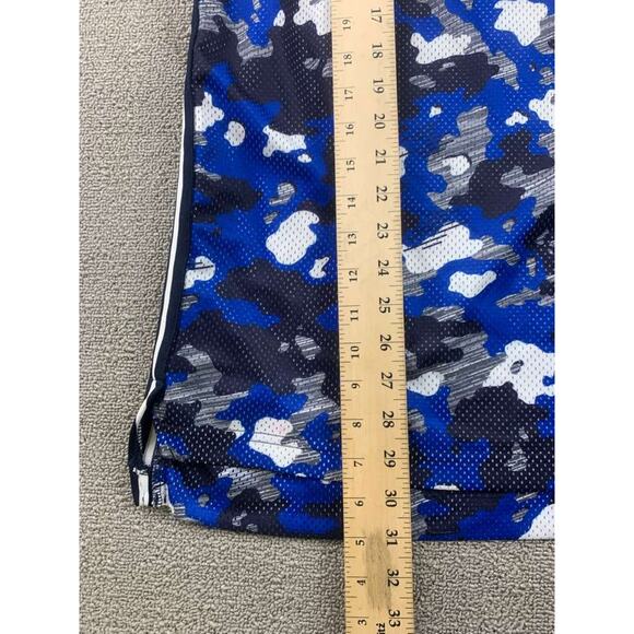 AND1 Basketball Jersey Men L Blue Camo Print Mesh Tank Logo Patch Sleeveless - Picture 6 of 8